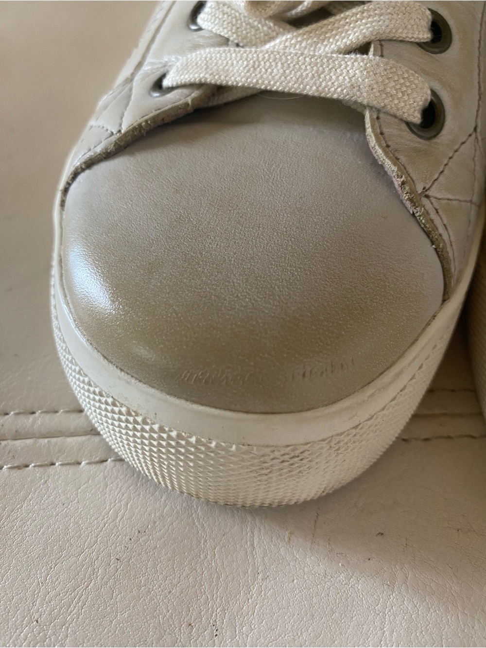 Taos Leather Sneakers Plim Soul Lux Oyster Gray Taupe Neutral Size 9.5 - Picture 5 of 13